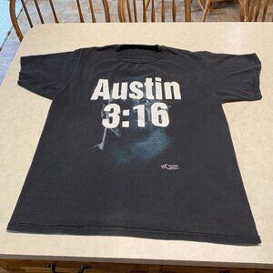 Vintage ‘98 Austin 3:16 Stone Cold T-shirt XL Black Double-Sided WWF